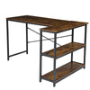 Retro L-shaped Computer Desk Corner PC Table Workstation w/ Shelves Home