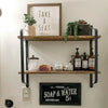 Retro Rustic Theme Wall Mount Floating Wooden Shelving Bookcase Home Decoration