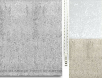 Thermal BLOCKOUT CRUSHED VELVET Roller Blinds 5 Width 2 Designs 3 Colours