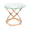 Modern S/Large Round Glass Coffee Table Sofa Side Table Corner End Table Chromed