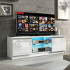 Modern White TV Unit Cabinet Stand W/ 2 Modern Doors High Gloss TV Sideboard