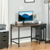 Modern Black Writing Desk Drawer Metal Office Computer PC Laptop Table Storage