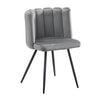 Modern Home Dining Chairs Soft Velvet Petal Backrest Dresser Chair Grey / Pink