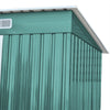 8x4FT Outdoor Storage Garden Shed Sliding Door Galvanised Metal Green Tool House