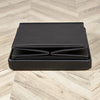 Folding Ottoman Black Faux Leather Chest Solid Sturdy Storage Space Saving Box