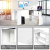 White L-Shaped Computer Desk Corner PC Table w/ Shelves Workstation Home Office