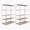 5 Tier Galvanised Metal Deep Wide Garage Shelving Racking Storage 180x120x60cm