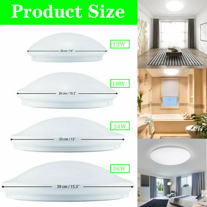 LED Ceiling Light Panel Down Lights Round Bathroom Kitchen Living Room Wall Lamp