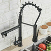 Modern Kitchen Sink Mixer Tap Pull Out Sprayer 360° Swivel Waterfall Spout Black