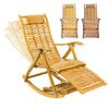 Rocking Chair Bamboo Living Room In & Outdoor Relaxing Seat w/ Massager Footrest