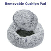 Large Pet Dog Calming Bed Comfy Shag Warm Fluffy Bed Nest Mattress Fur Donut Pad