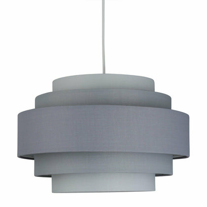 Modern Easy Fit Ceiling Light Shade 5 Tier Ombre Grey Pendant Lighting