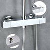 Square Thermostatic Shower Bar Mixer Valve Tap Chrome Bathroom Twin Outlet