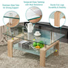 Glass Coffee Table With Storage Modern Living Room Furniture Tea Coffee Table