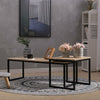 Set of 2 Coffee Tables Side Table Industrial Wooden Top Metal Frame Furniture