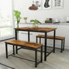 Dining Table Set & 2 Benches Outdoor Wooden Beer Table Chair Trestle Garden Pool