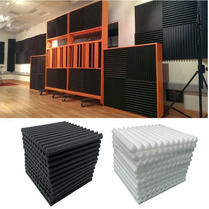 12pcs Acoustic Studio Foam Tile Home KTV Noise Sound Proofing Wall Panel 30x30cm