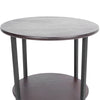 Round 2 Tier Sofa Side End Tea Corner Table Metal Frame with Shelf Living Room