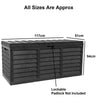 Black 320L Plastic Storage Box Garden Outdoor Shed Utility Cushion Chest Truck