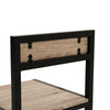 Retro Wooden Dining Table Chairs Set 3pcs Compact Kitchen Furniture Metal Legs