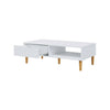 Modern Minimalism Storage Coffee Table Wooden Living Reception Room w/ Drawer