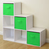 White 6 Cube Kids Toy/Games Storage Unit Girls/Boys Bedroom Shelves 3 Green Box