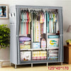 Wardrobe Large Canvas Fabric w/Hanging Rail Shelving Cloth Storage Cupboard DIY