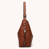 Retro Large Capacity Shoulder Messenger Bag Women PU Solid Tote (Brown)