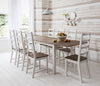 Dining Table and Chairs Dark Pine and White with Extending Table Canterbury