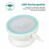 Automatic Motion Sensor Night Light 360° Rotating LED Wall Lamp USB Rechargeable