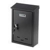 Lockable Black Steel Wall Mounted Letter Post Mail Box Mailbox Postbox Letterbox