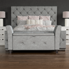Seville Storage Ottoman Seat Stool Bench Chest Toy Box Pouffee Light Grey Velvet