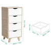 4 Drawers Wood Bedside Table Cabinet Storage Side End Table Nightstand Bedroom
