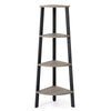 Mondeer 4 Tier Corner Shelf Bookshelf Bookcase Ladder Shelving Unit Rack Grey