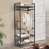 Large 3-Tier Compact Clothes Rail Clothing Rack Metal Coat Rack Stand Shelves