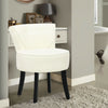 Velvet/Linen Dressing Table Stool Vanity Chair Bedroom Makeup Stool Seat Back