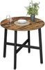 Industrial Dining Table Rustic Brown Round X Shape Black Metal Legs Kitchen Unit