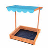 NEW! Childrens Wooden Garden Sand Pit with Adjustable Canopy Sun Shade