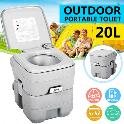 20L PORTABLE CAMPING TOILET COMPACT POTTY LOO CARAVAN PICNIC INDOOR OUTDOOR UK