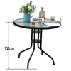 Garden Patio Bistro Dining Table Tempered Glass Outdoor Garden Patio Furniture