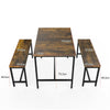Dining Table Set & 2 Benches Outdoor Wooden Beer Table Chair Trestle Garden Pool