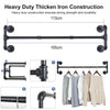 Vintage Industrial Pipe Clothing Rack Wall mounted Clothes Rail Hanging Display
