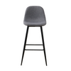 2 Pcs Grey Fabric Bar Stools Metal Legs Breakfast High Chairs Pub Kitchen Modern