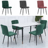 4x Ergonomic Dining Chairs Velvet Padded Seat Black Metal Legs Kitchen Furniture