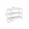 3 Tier Natural Bamboo Wooden Shoe Rack Organiser Stand Storage Shelf Unit White
