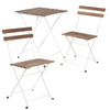3 Pce Bistro Set Outdoor Garden Wood Metal Table Patio Furniture Folding Chairs