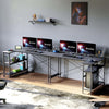 55'' L-Shaped Computer Desk Work Station Home Office Writing Table With Shelves