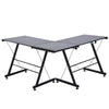 L Shape Desk Straight Corner Table Office Gaming Laminated Sturdy Black