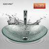 Bathroom Vanity Sink Vessel Sink Countertop Wash Bowl Cloakroom Waste Tap Glass