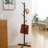 Wood Coat Stand Hat Umbrella Floor Standing Rack Clothes Hanger 8 Hooks Children